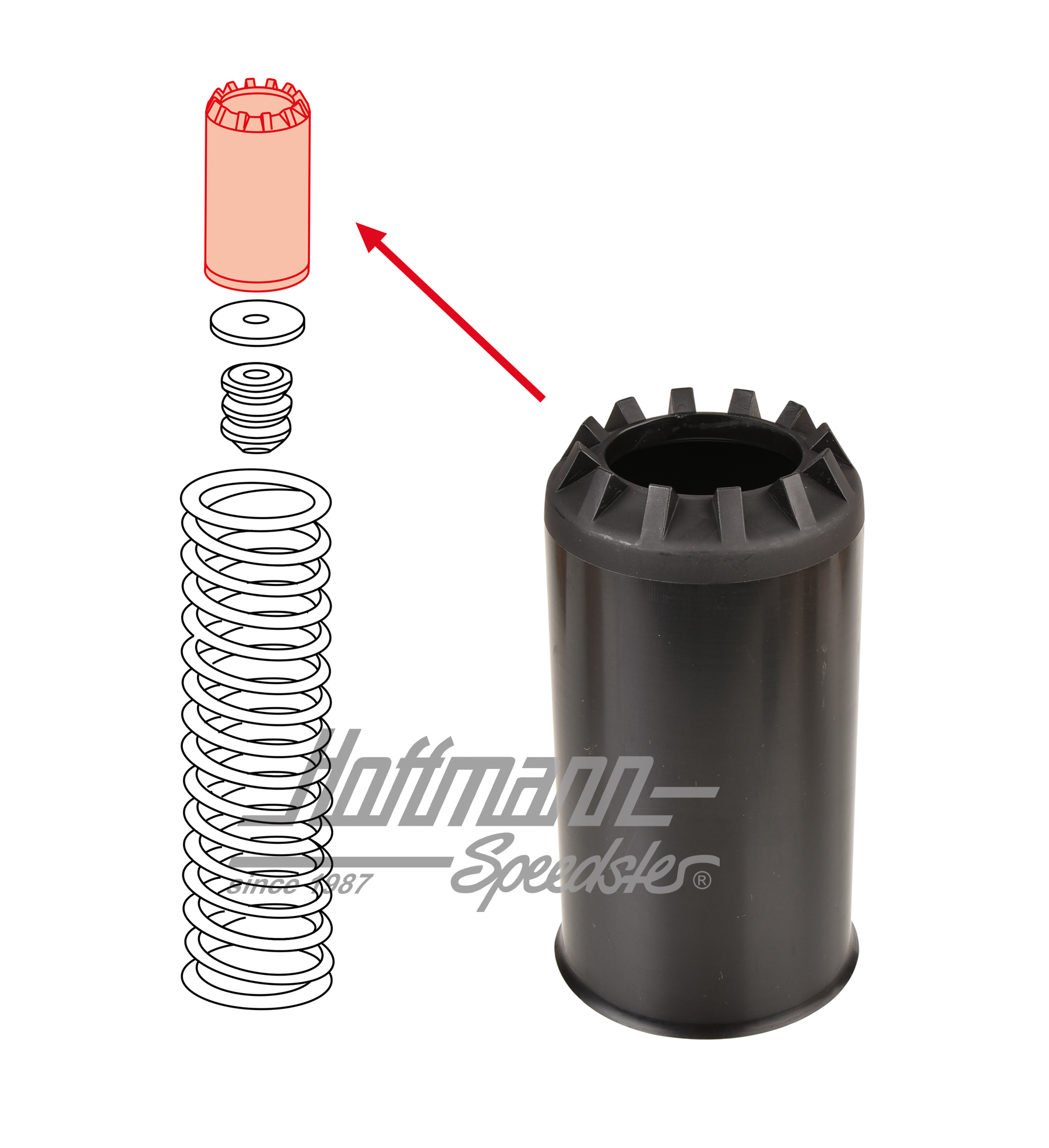 Manchon, amortisseur, arrière, 89-90                                                                