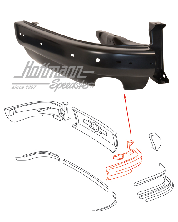 Bout de pare-chocs, arrière, 69-73, gauche | 901 505 021 21 | 510-9932-01