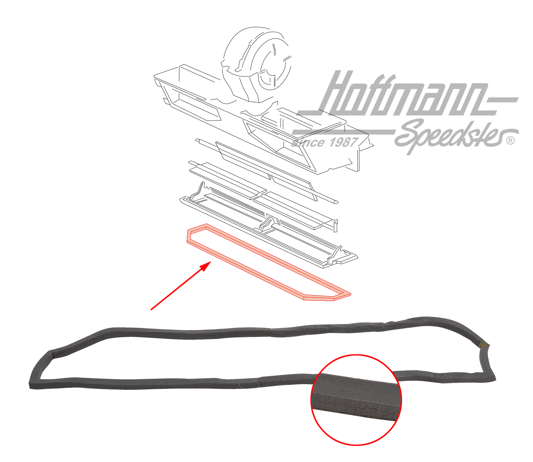 Joint, boîte à air frais
, en bas | 255 259 489 | 350-6100