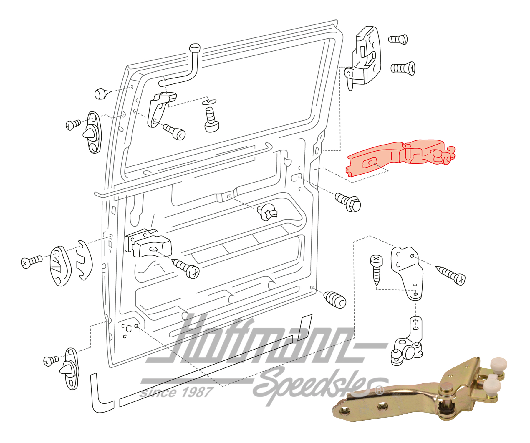 Guidage de galet, porte coulissante, arrière, droite                                                