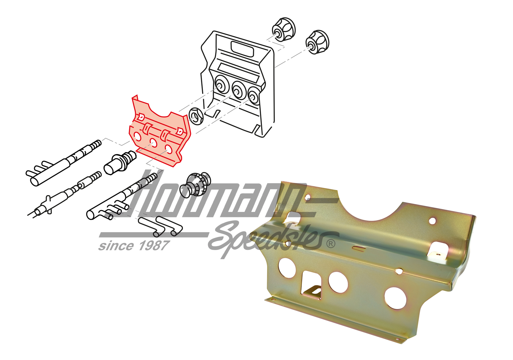Plaque de support, soupape/écran, Syncro | 251 711 816 | 315-1000-14