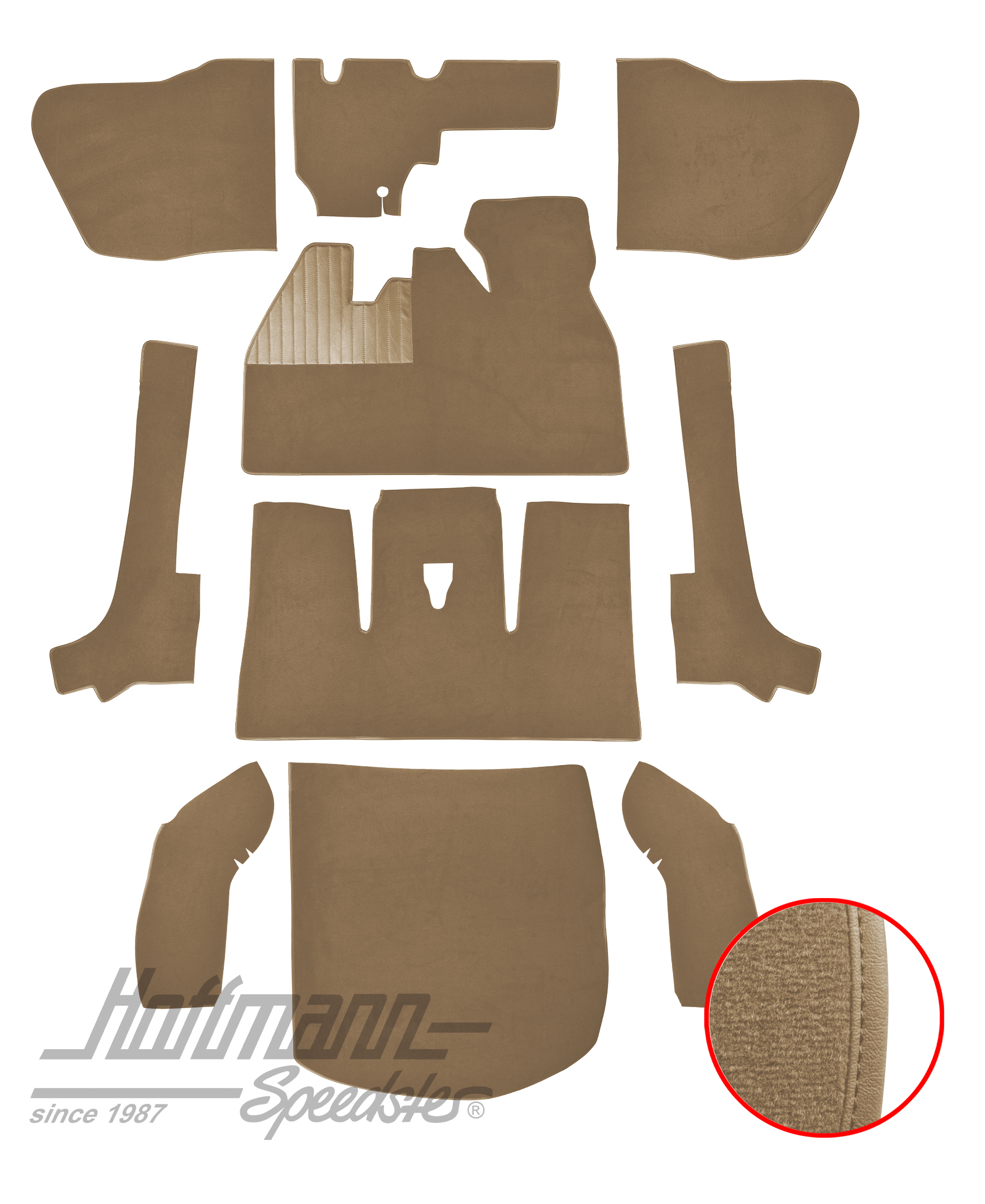 Kit moquettes, Cox Cabriolet, 8.66-7.70, beige |  | 026-5925