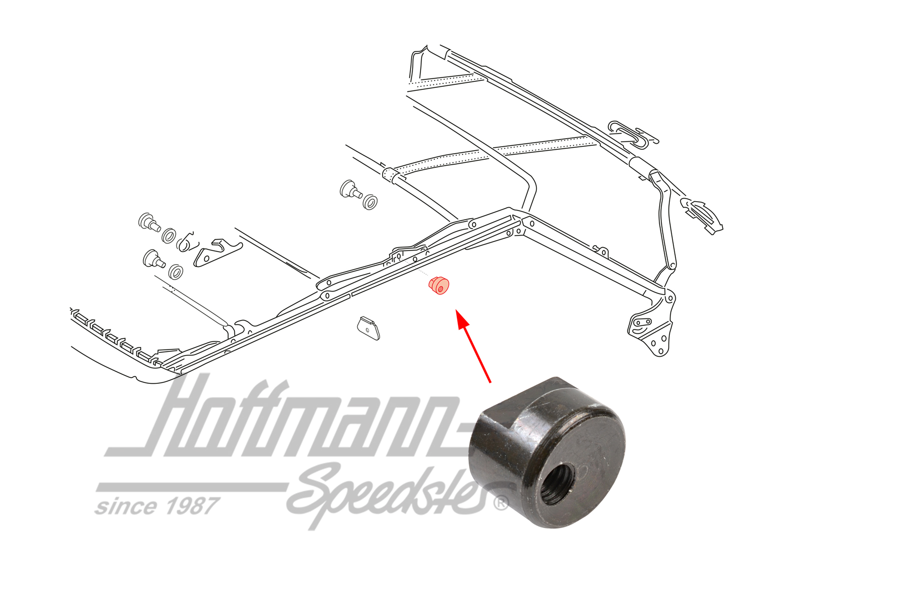 Excentrique, tringlerie de capote, au milieu, 5mm | 155 871 833 B | 180-4810-05