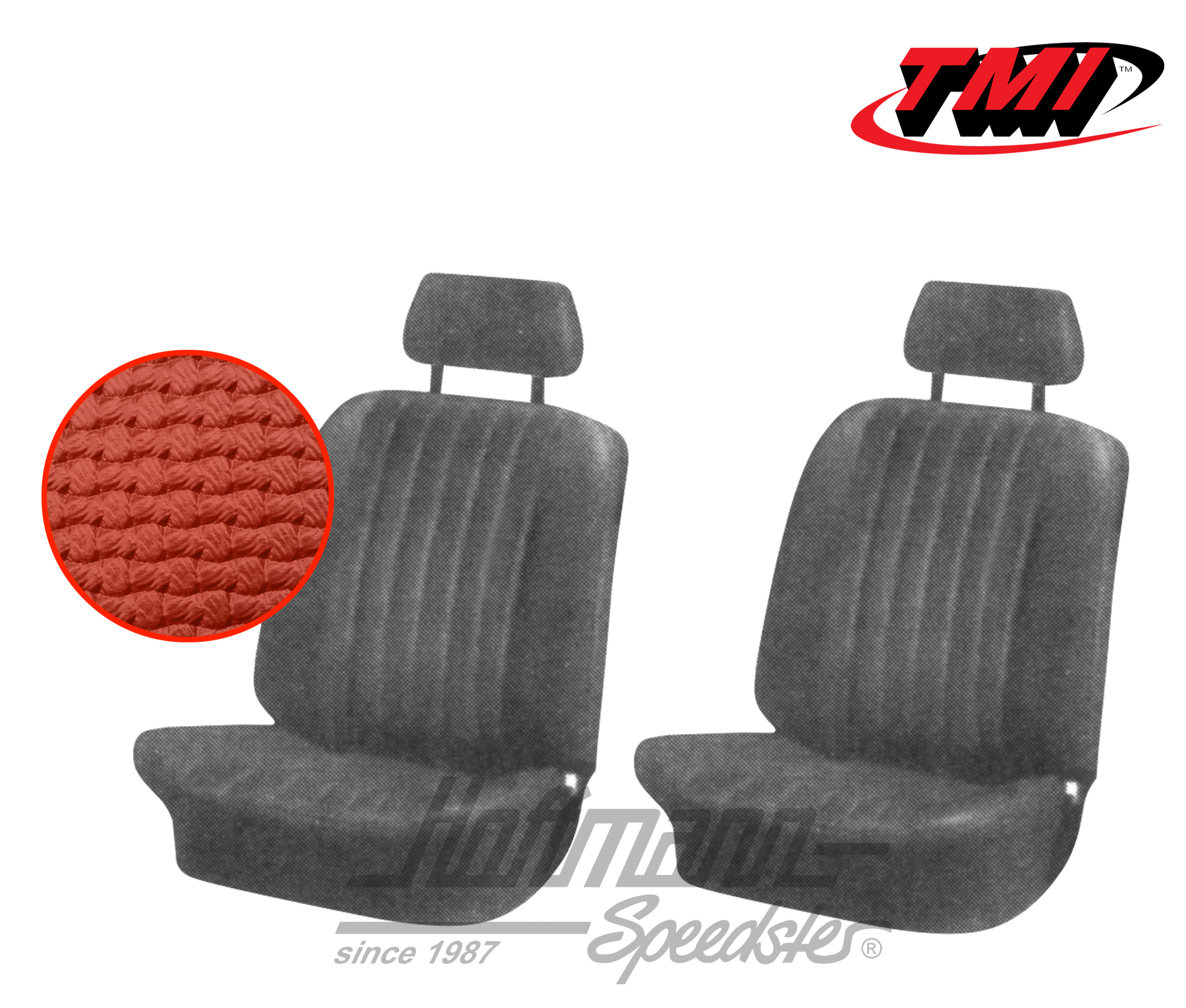 Housses de sièges, Karmann Ghia, 71-74, rouges | 43-1507-07 | 066-0076-10