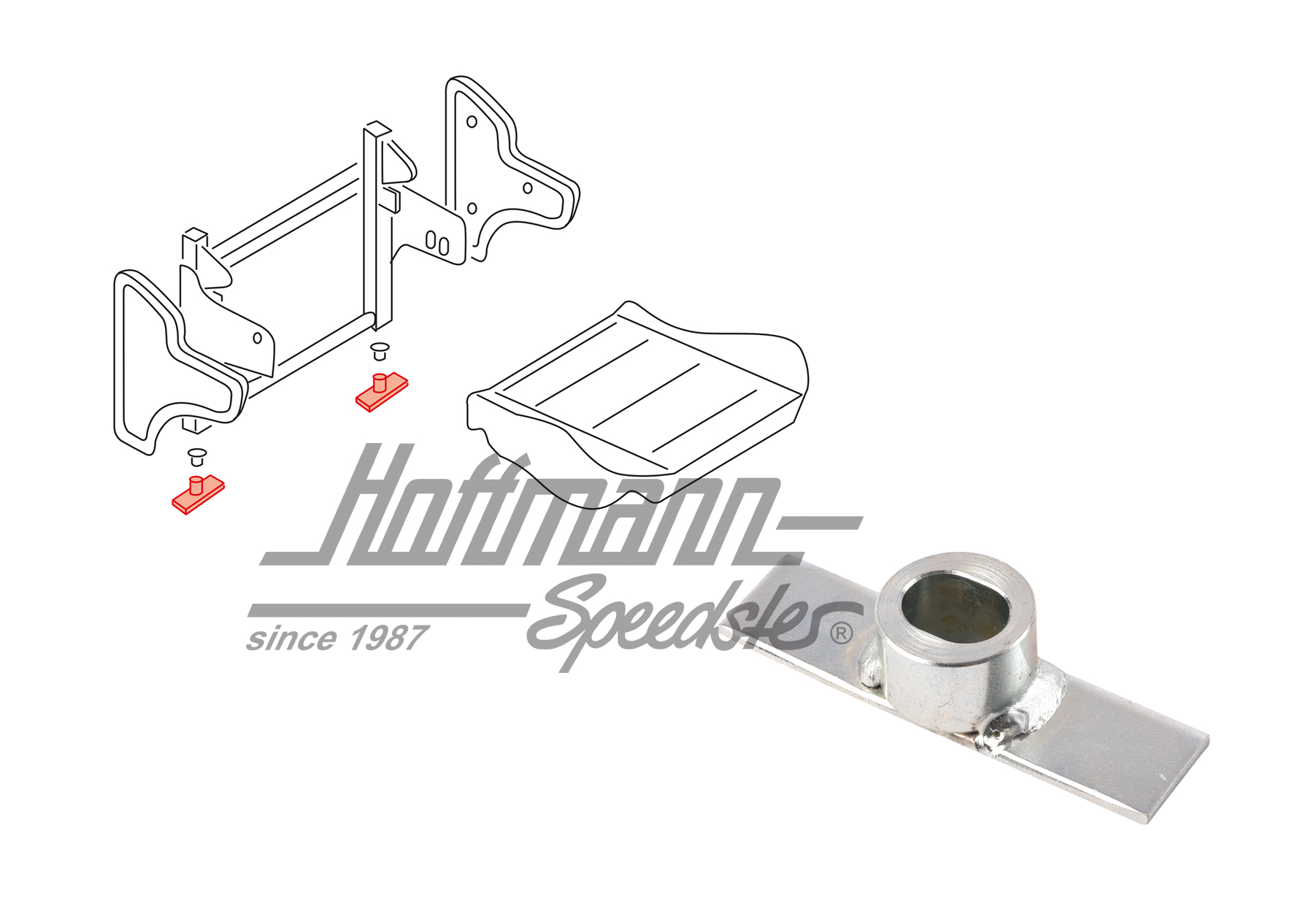 Cadre support, sièges pliants, compartiment passagers, arrière | 255 887 225 C | 360-6240-10