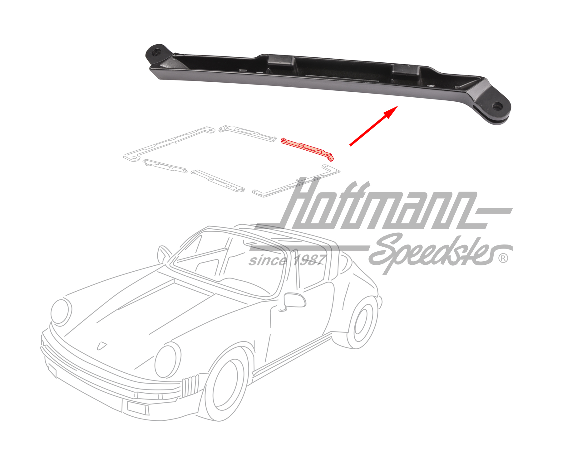 Cadre en aluminium, toit Targa, 911 Targa, arrière, gauche                                          
