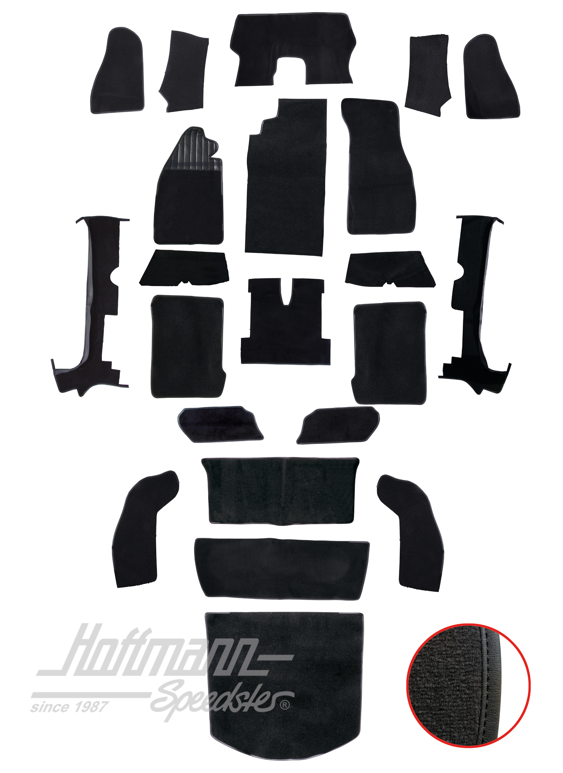 Kit moquettes, Cox Cabriolet, 1303, noir |  | 026-6121