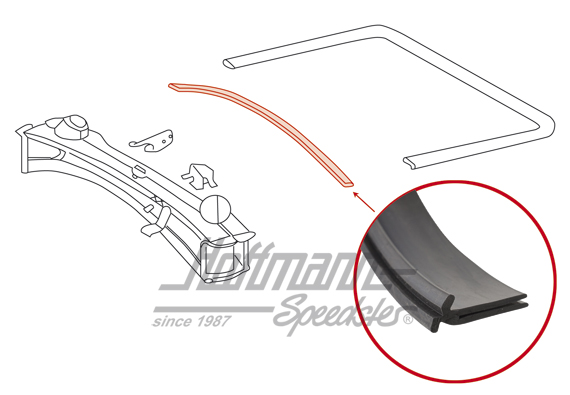 Joint de compartiment moteur, avant, 911, 74-89                                                     