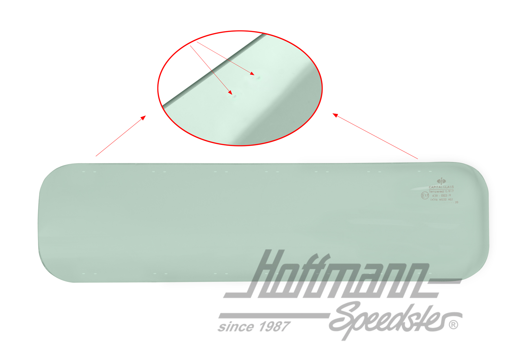 Vitre de toit, Bus T1 Samba, verte | 241 845 601 grün | 089-0012