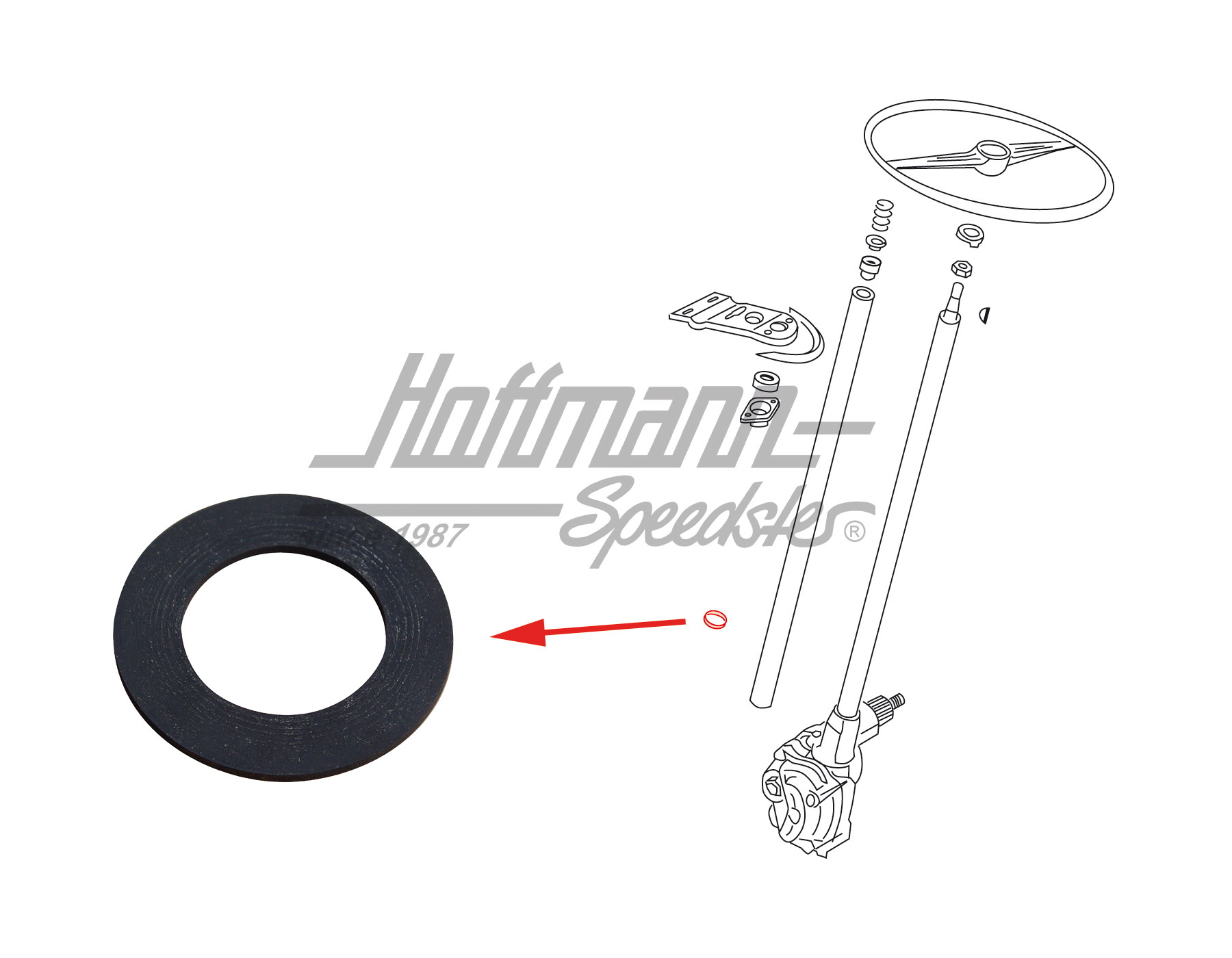 Joint, tube enveloppe/direction, en bas | 211 415 617 | 089-4202-08