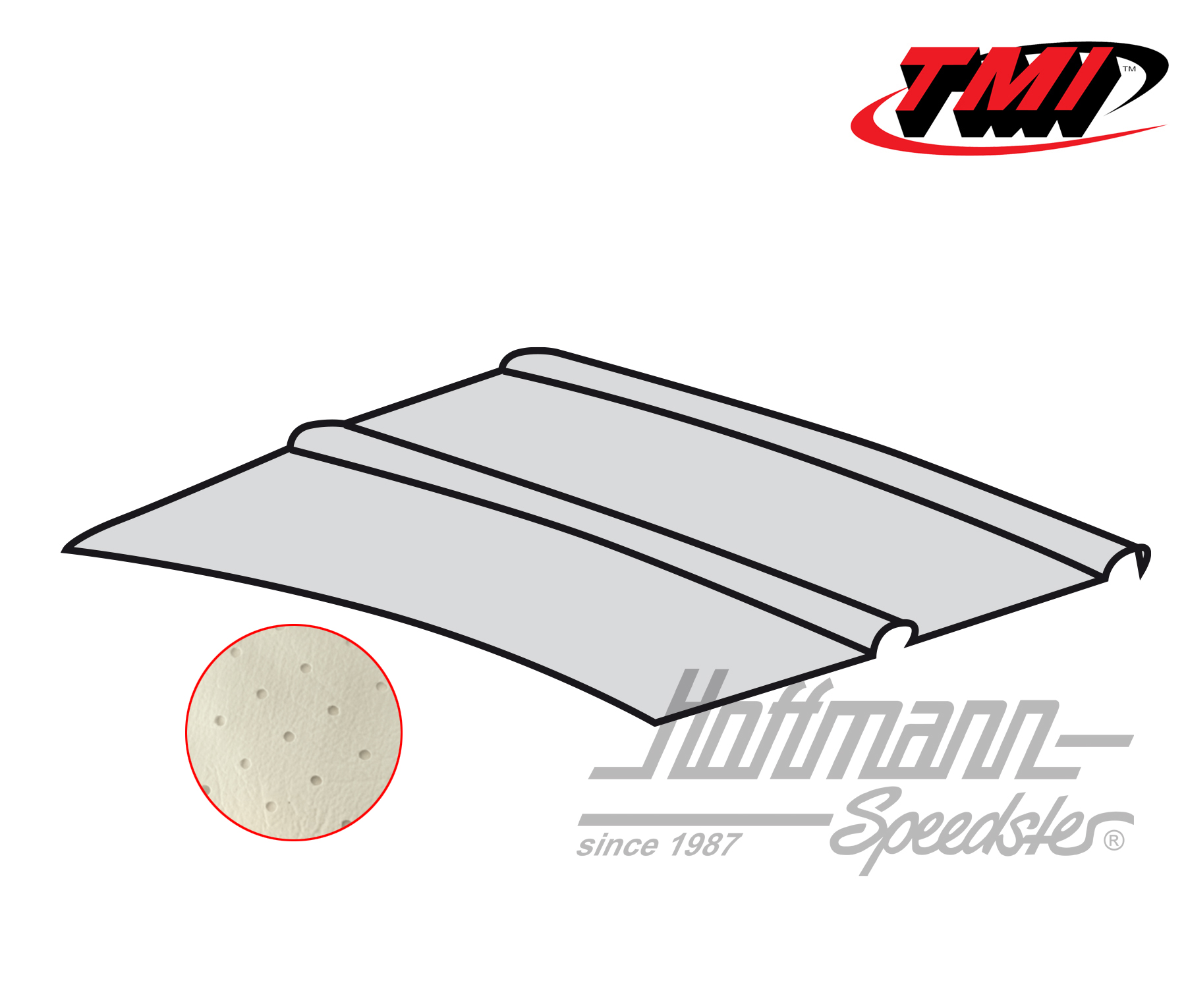 Ciel de toit,, Bus T1/T2, cabine, 63-, perforé, blanc cassé | 20-2106-44 | 098-0090