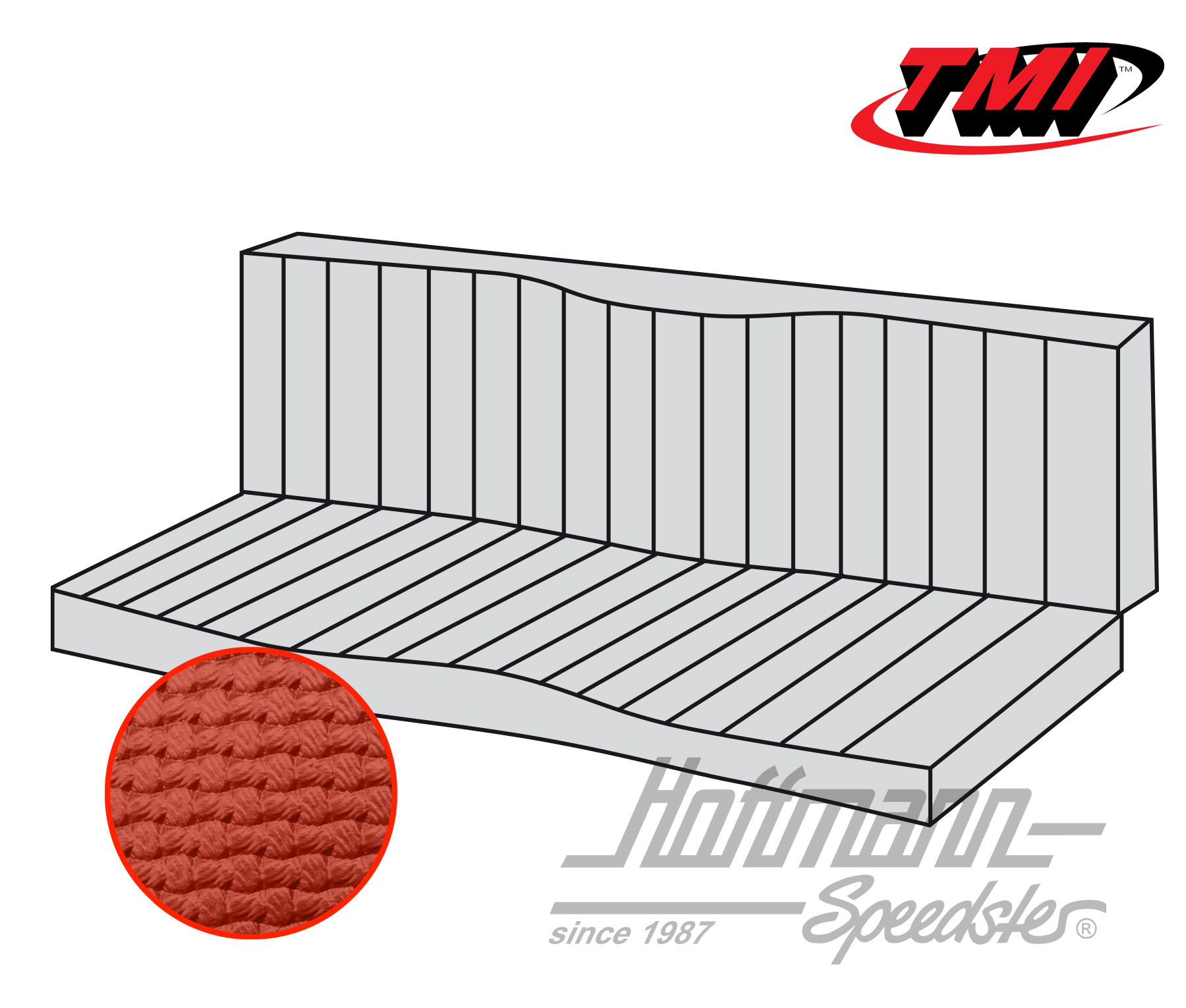 Housse de banquette, Karmann Ghia Cab., 55-71, rouge | 43-1611-07 | 066-0084-10