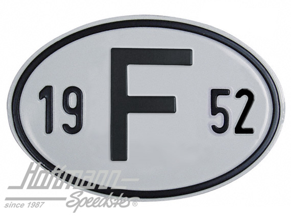 Plaque de nationalité "F", alu, avec année "1952" |  | 020-2399-52