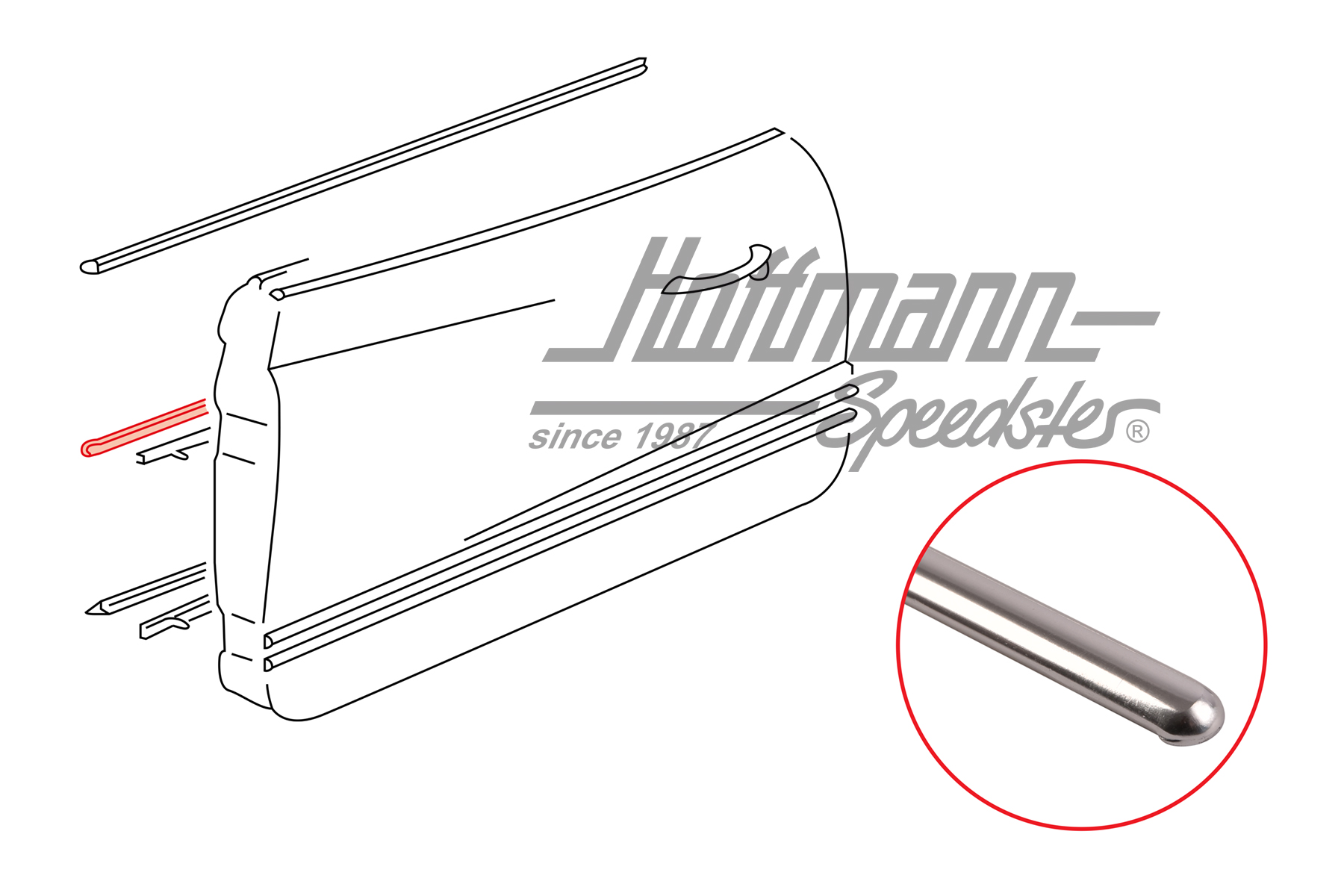 Moulure, panneau de porte, au milieu, 8.60-7.66 | 141 853 105 A | 066-0028-34
