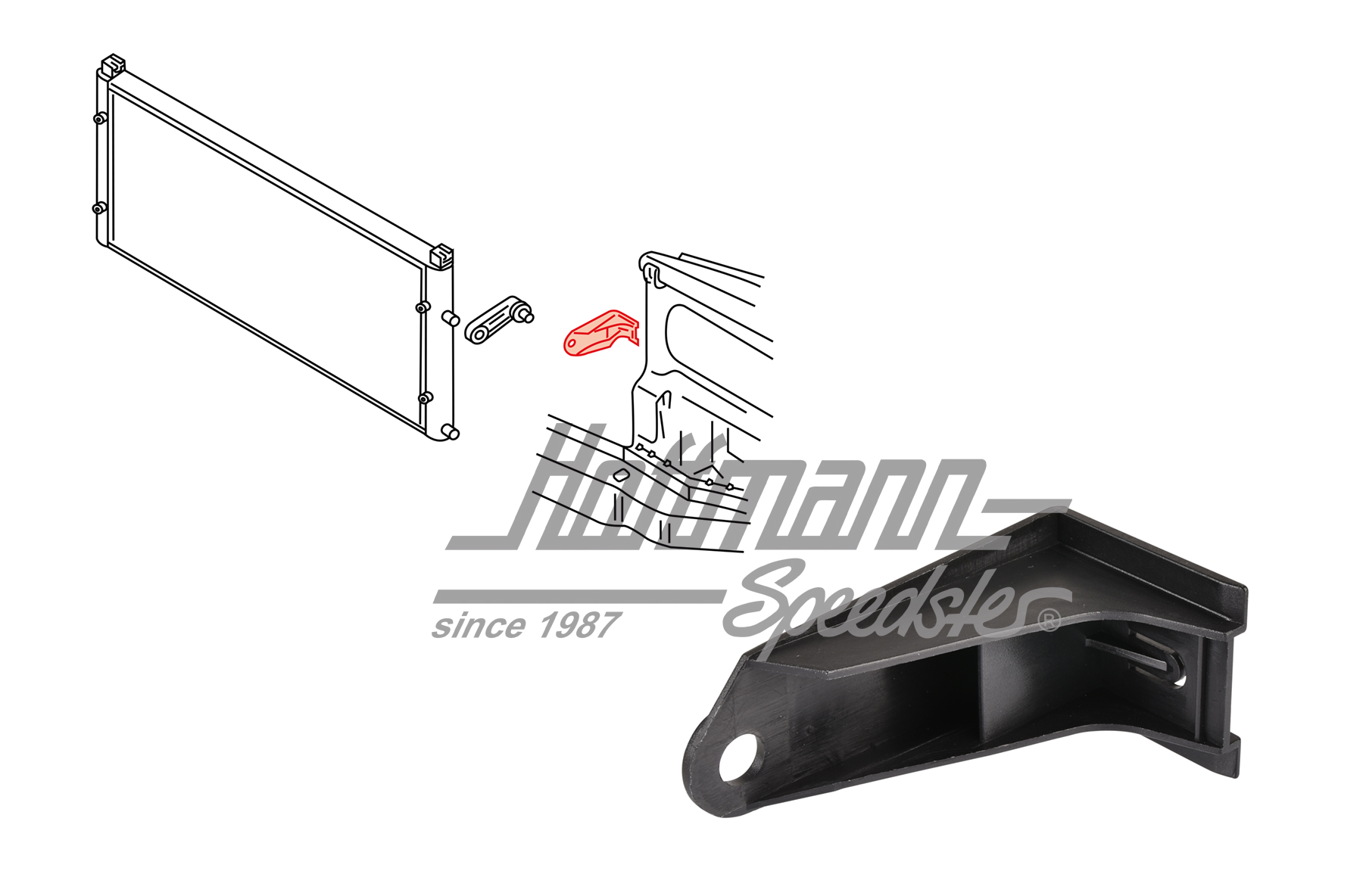 Support, radiateur
 d'eau, Bus T4, droite | 701 121 634 A | 401-1940-02