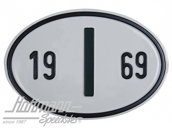 Plaque de nationalité "I", alu, avec année "1969" |  | 020-2402-69