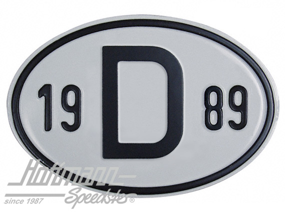 Plaque de nationalité "D", alu, avec année "1989" |  | 020-2396-89