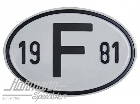 Plaque de nationalité "F", alu, avec année "1981" |  | 020-2399-81