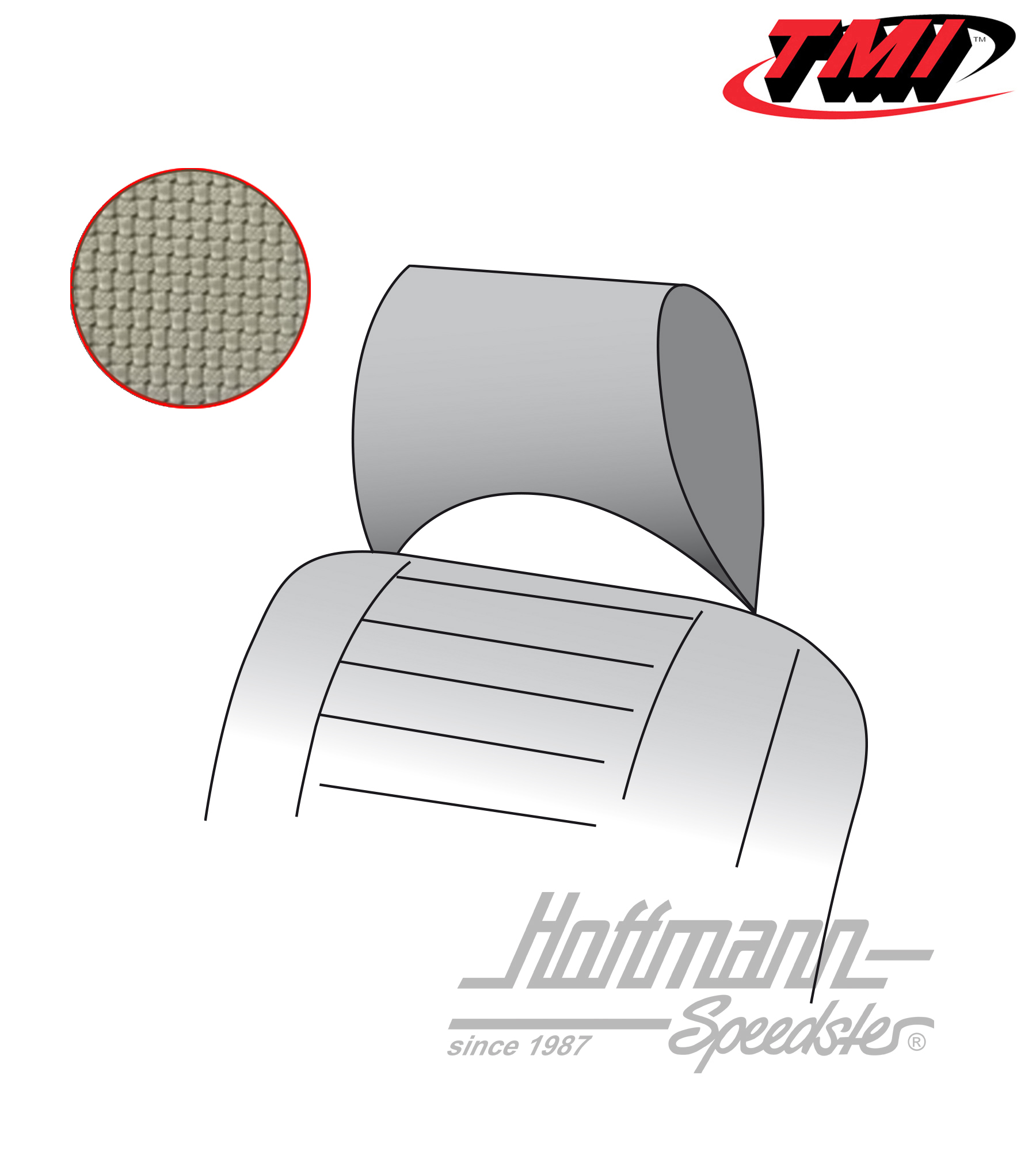 Housses d'appuie-tête, Bus T2, 73-76, grises | 43-2130-06 | 098-0641-35