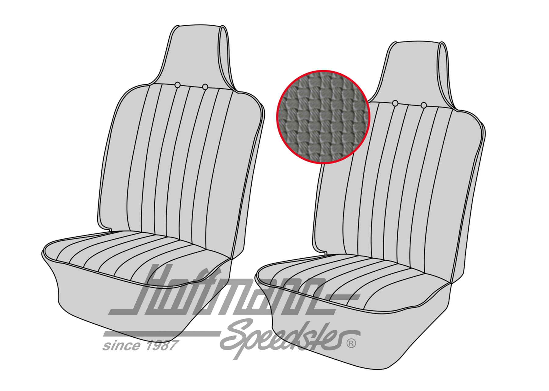 Housses de sièges, avant, 
Type 3, 8.69-7.72, gris | 43-3004-06 | 069-9609-06