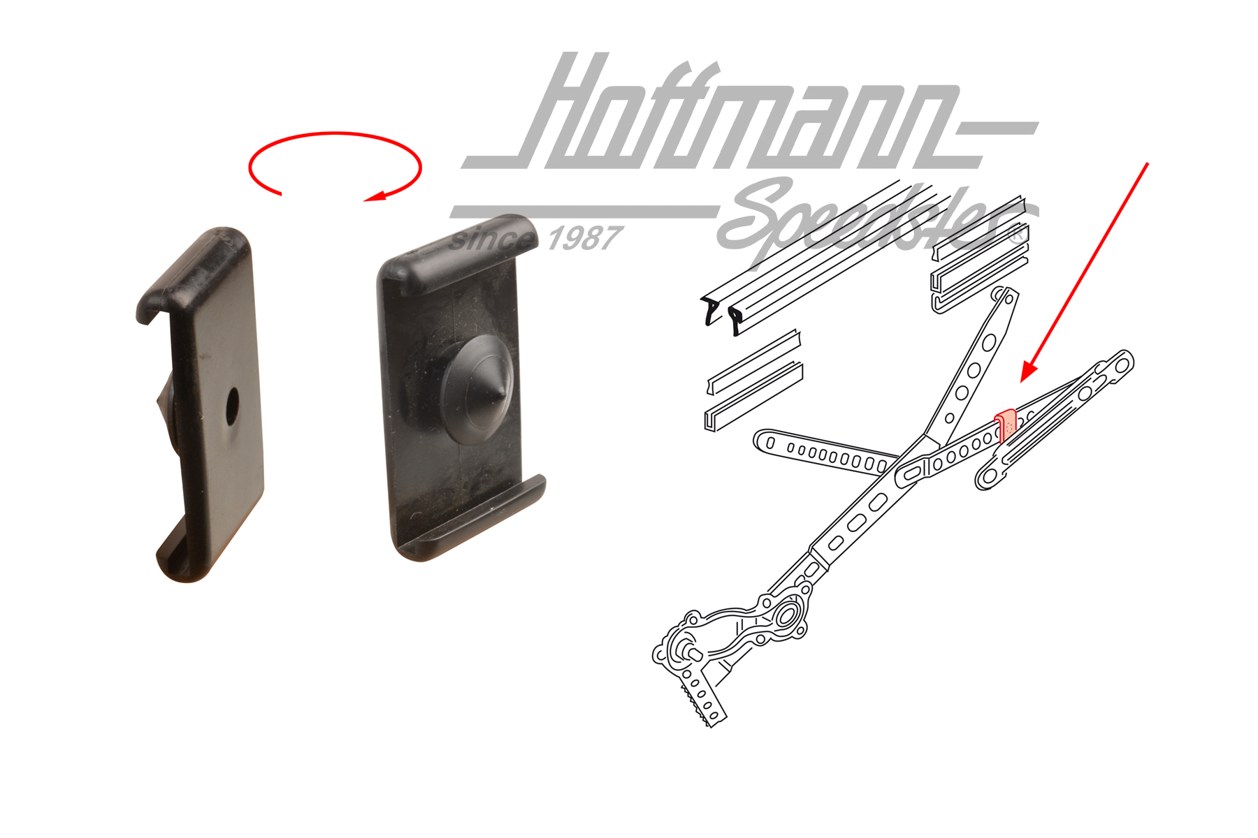 Pièce coulissante, lève-vitre, Golf 1 Cabriolet
 | 155 837 437 | 180-1255