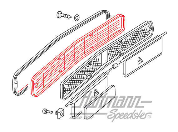 Écran d'entrée d'air, avec nervures, avant, Bus T2                                                  