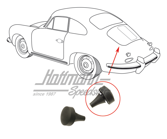 Butée en caoutchouc, capot-moteur, 356 A/B/C                                                        