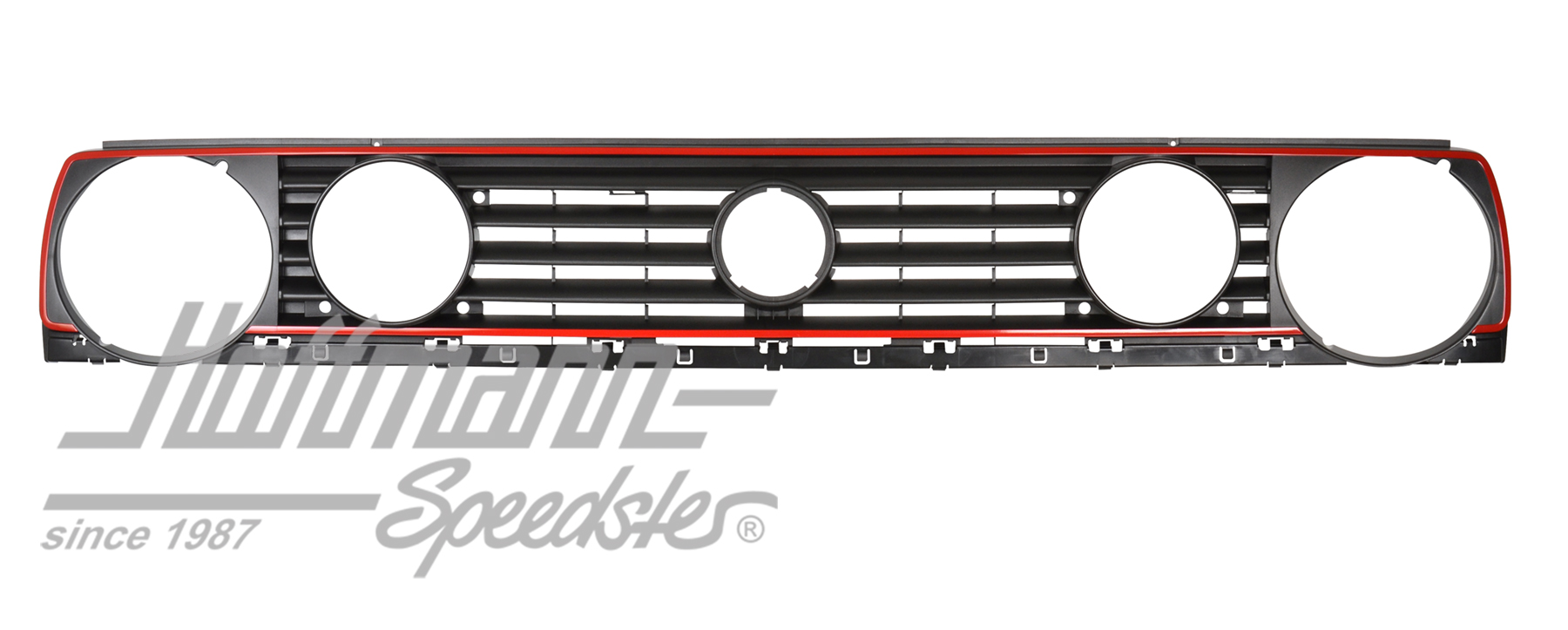 Grille de radiateur, phares jumeaux, 87-92, rouge | 191 853 653 K QN5 | 208-0528-10