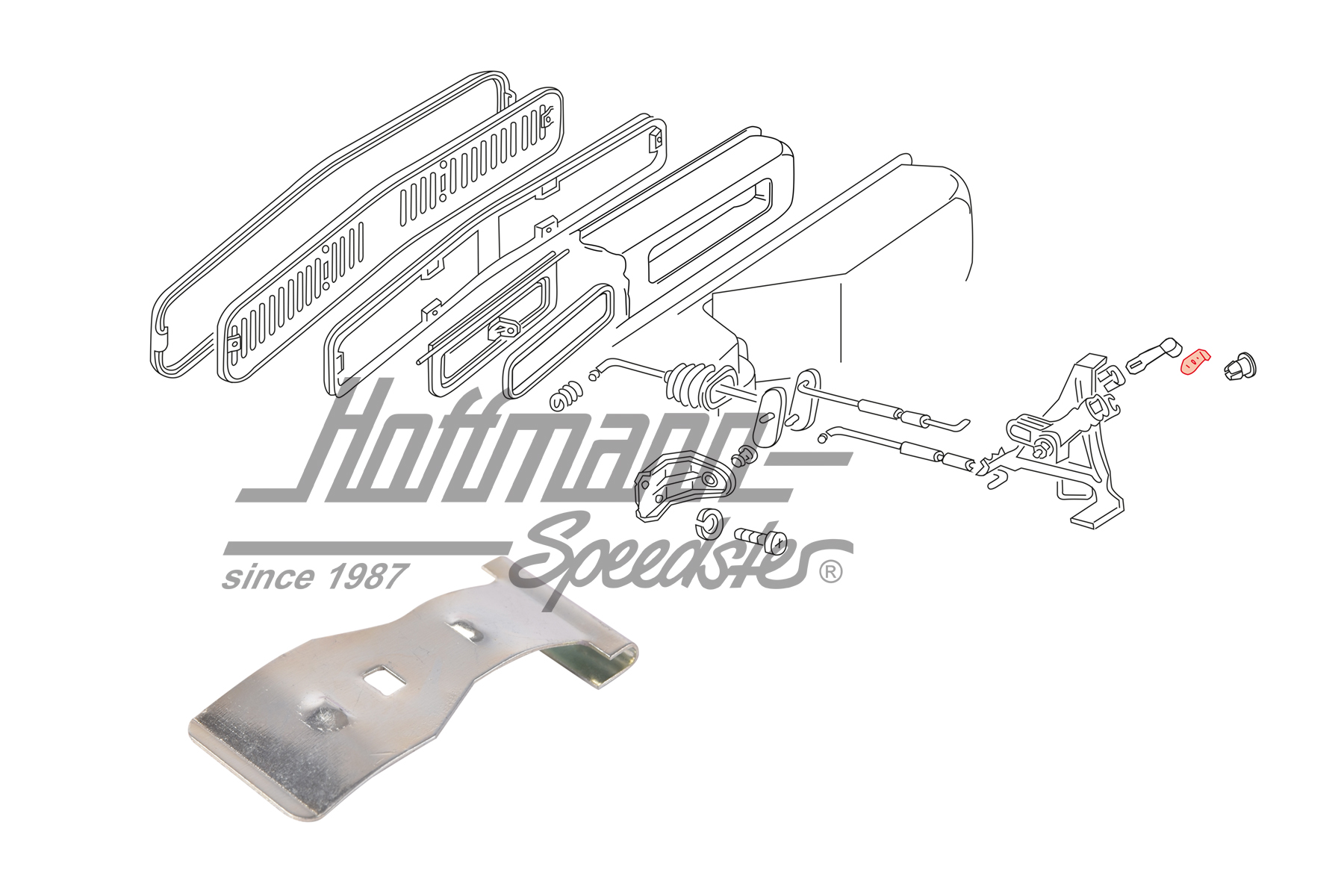 Tôle de fixation, levier de chauffage
, Bus T2, 8.71-7.72 | 211 259 373 A | 090-1296-33