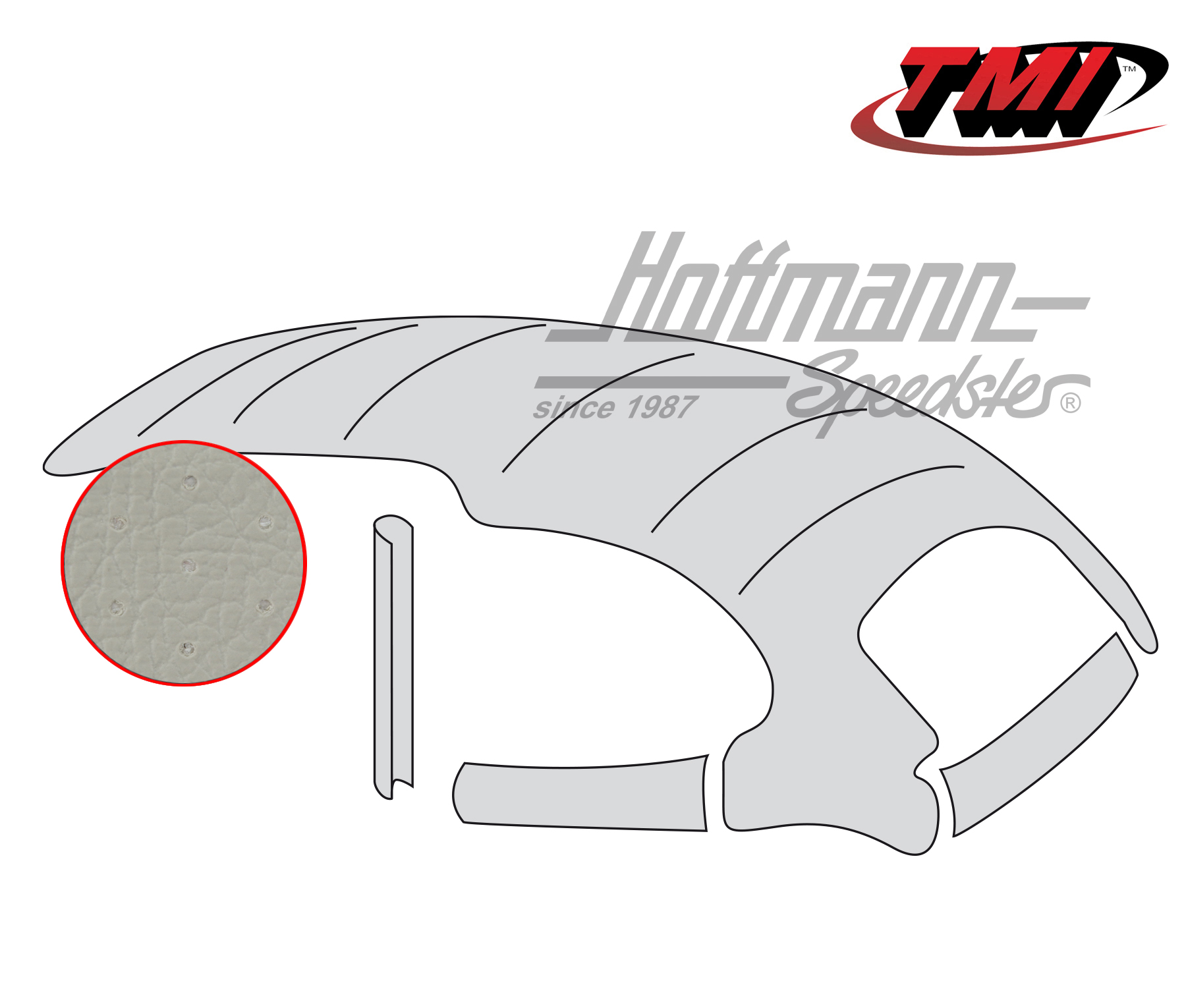 Ciel de toit, universel, avec toit ouvrant en acier, perforé, gris, 8.67- | 20-1105-46 | 055-7168