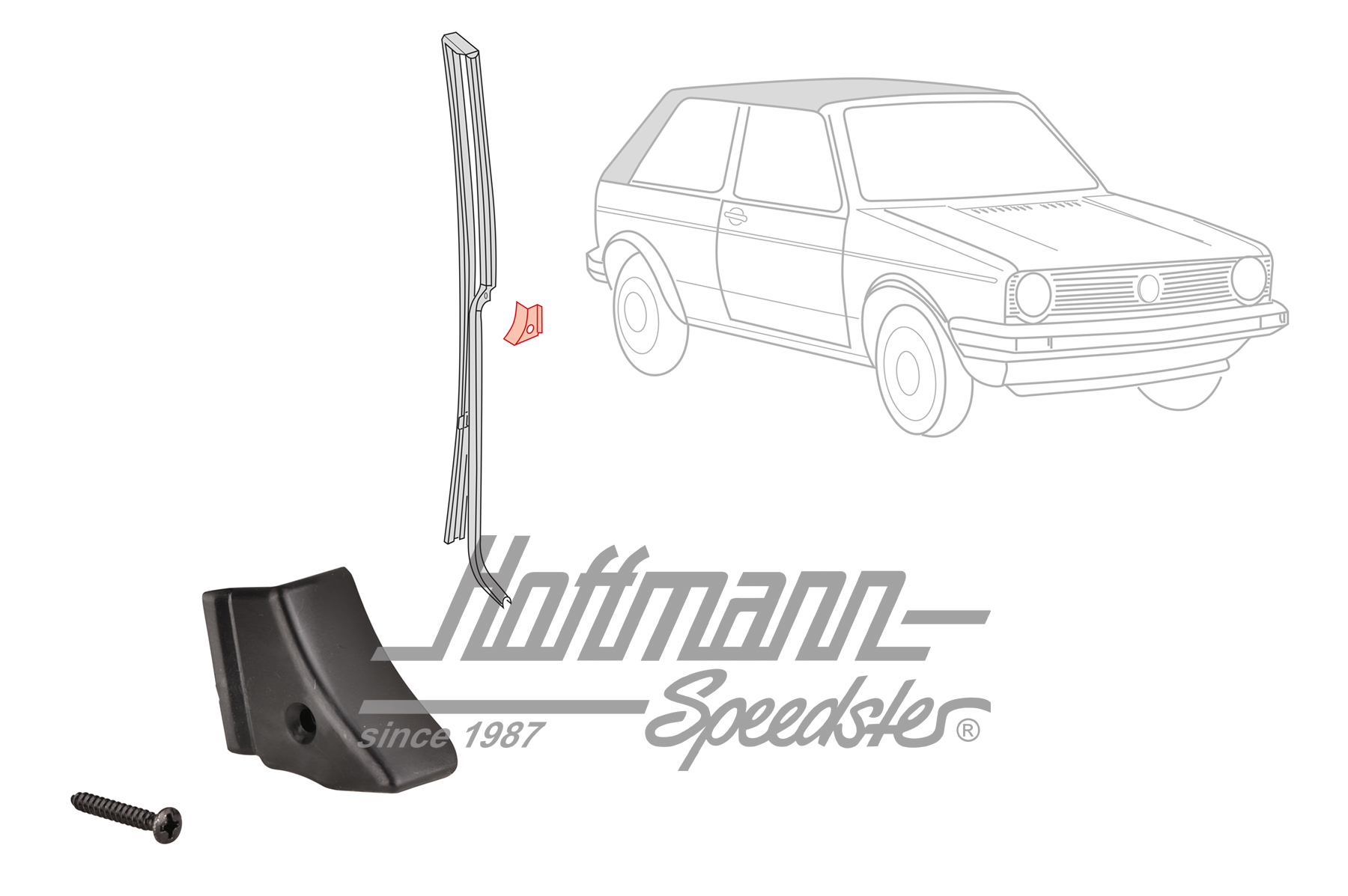 Cache, colonne-B, Golf 1 Cabriolet, droite | 155 847 348 | 180-4405-02