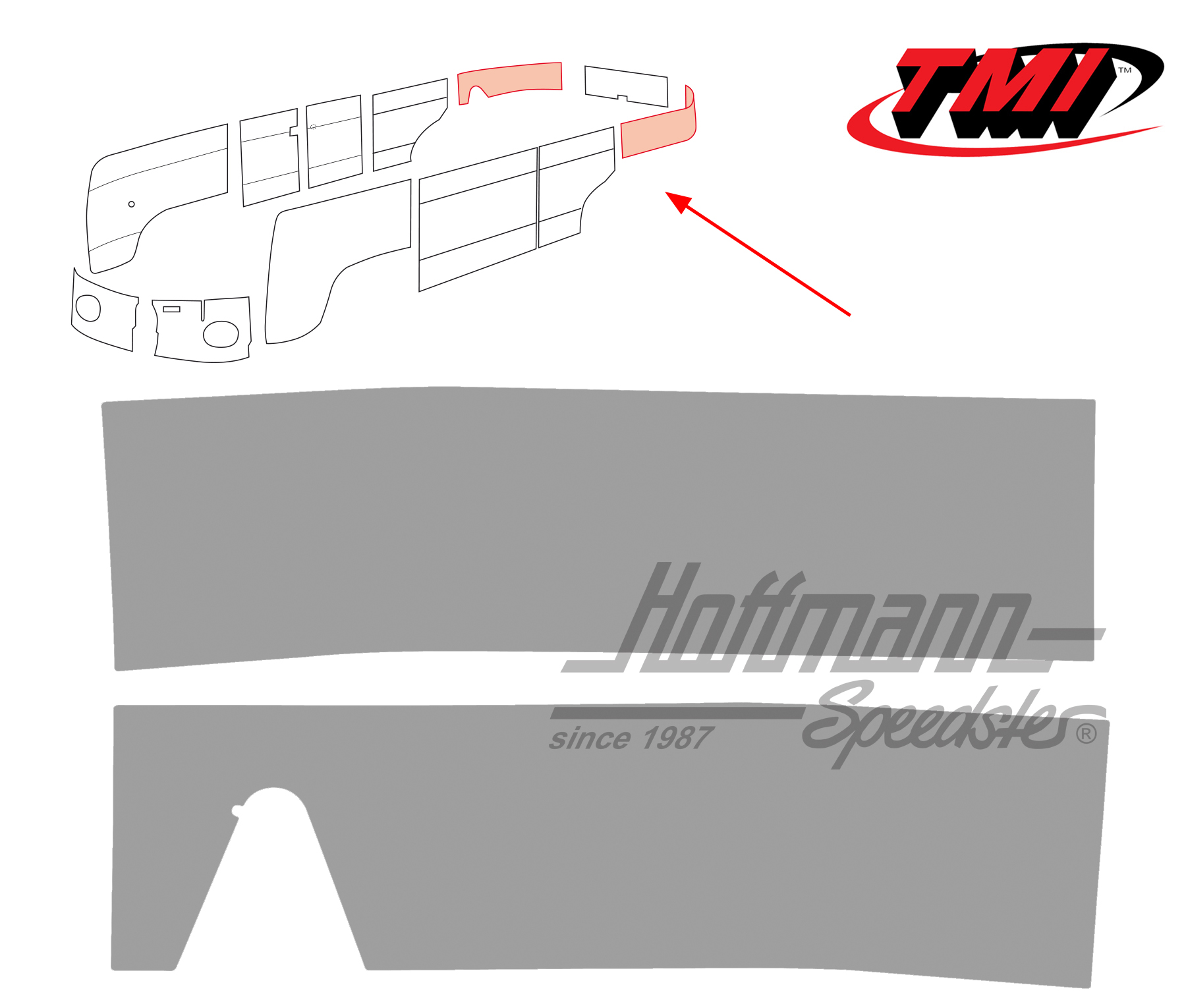 Panneaux latéraux, arrière, 62-67, gris | 10-2142-16 | 098-0584-03