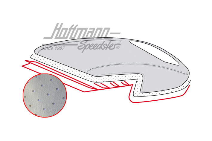 Ciel de toit, cabriolet, 12.68-, blanc, perforé |  | 060-4032-07