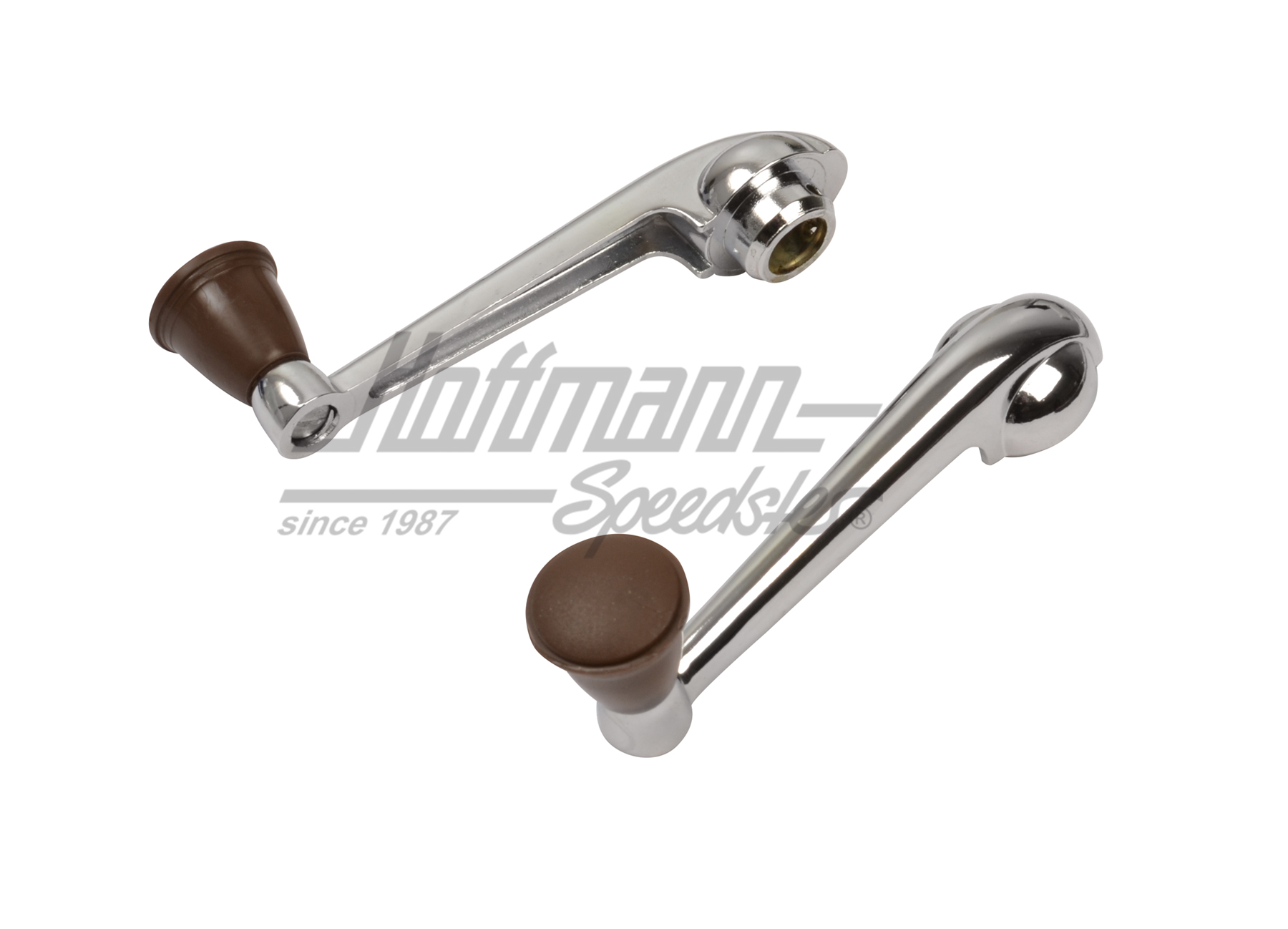 Manivelle de vitre, standard, chromée/brune                                                         