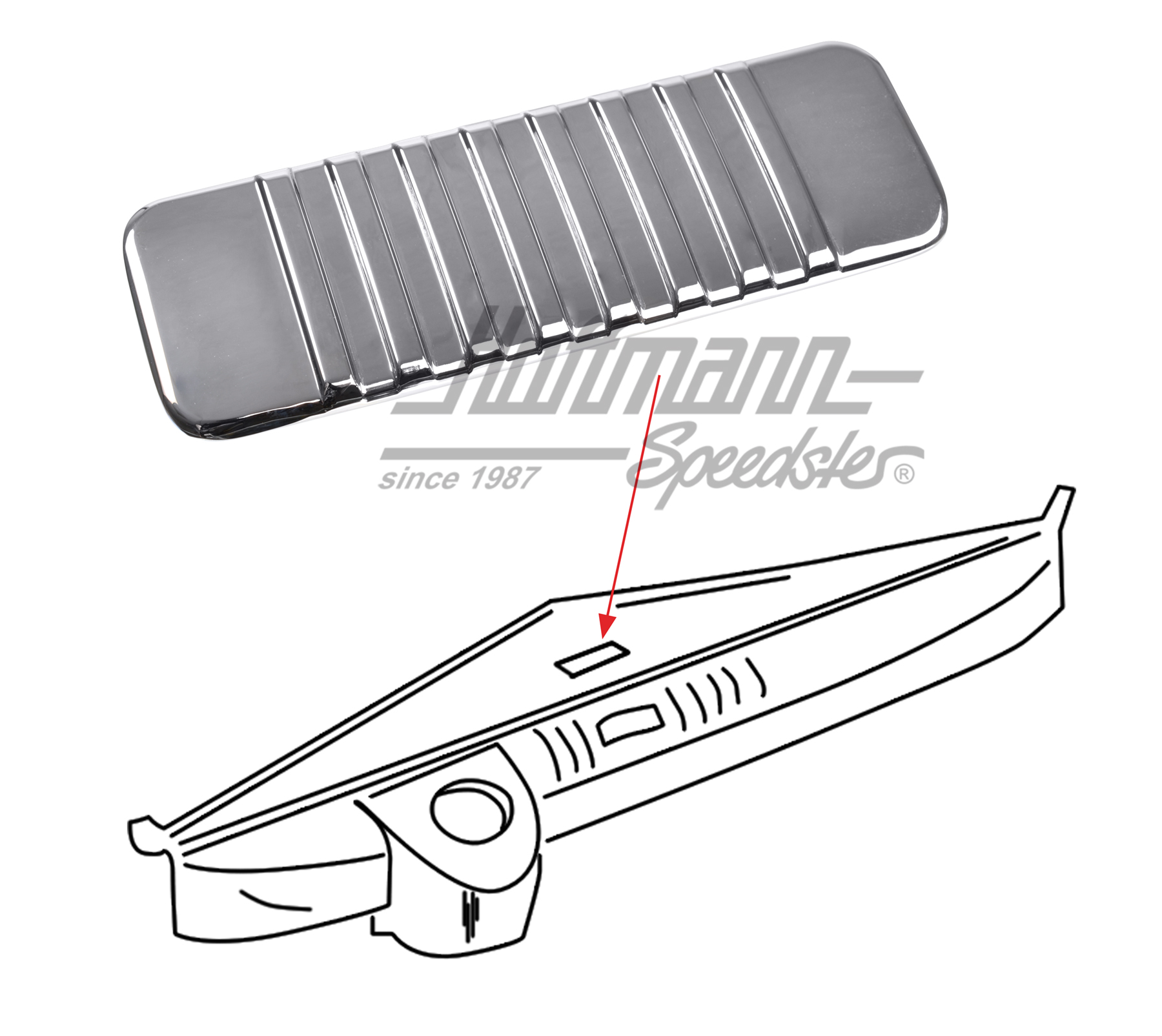 Cache de compartiment d'autoradio, Bus T1, Alu, poli | 211 805 181 | 089-4035-10