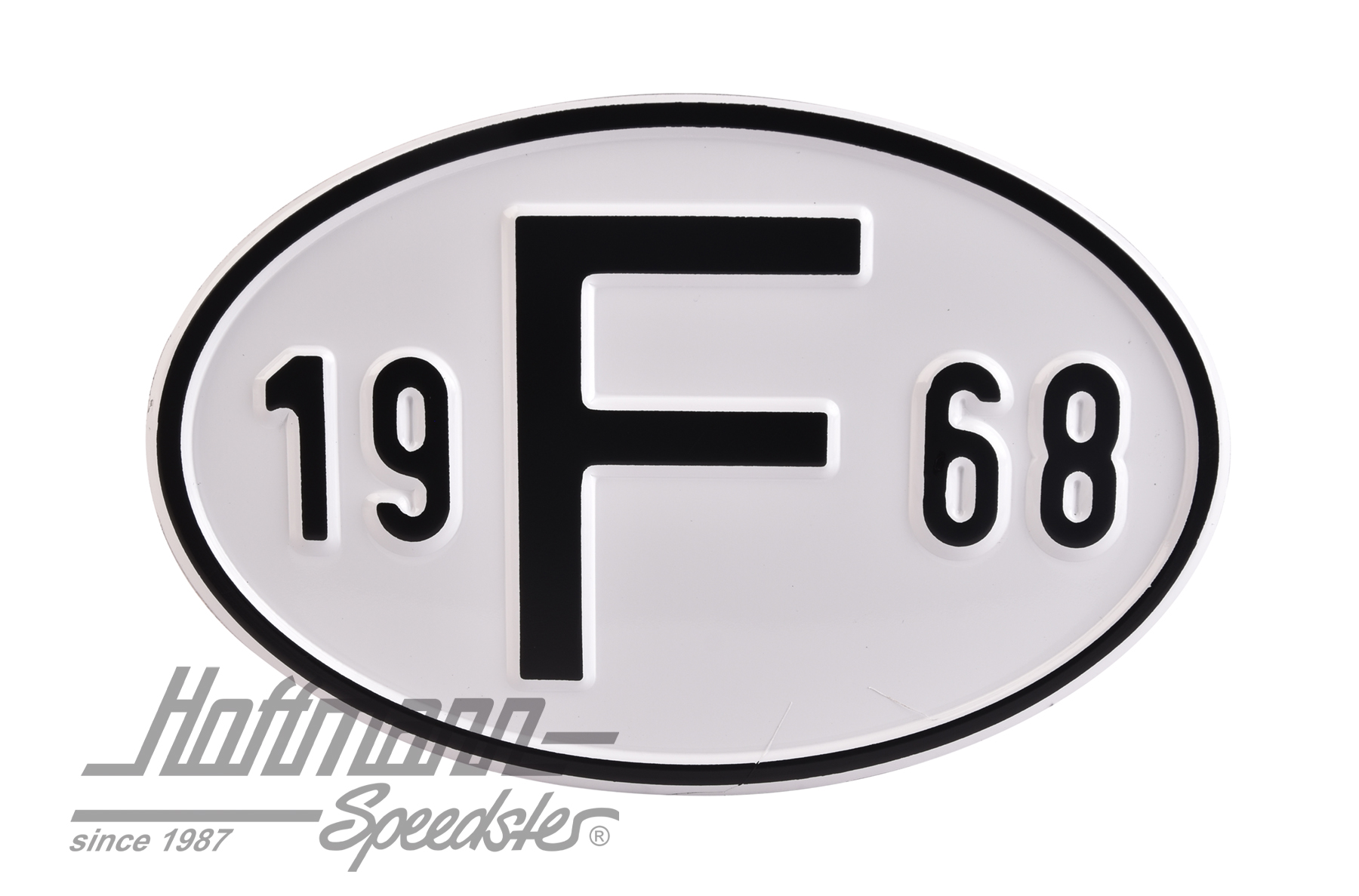 Plaque de nationalité "F", alu, avec année "1968" |  | 020-2399-68