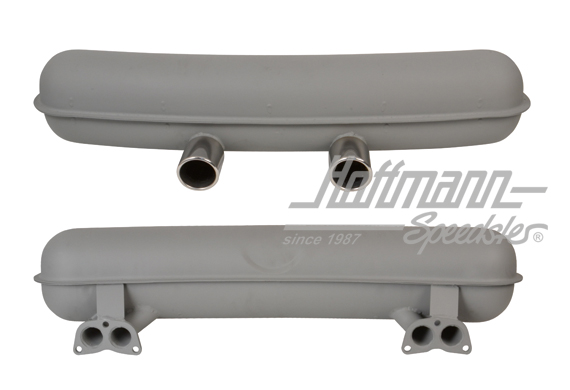 Échappement de sport, tôle d'acier, 2x76mm, 1.7-1.8 | 91.408 | 600-2112