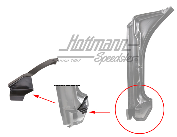 Cornière de tôle, montant de porte, en bas, arrière, gauche | DAN 911 501 039 00 | 590-0060-61