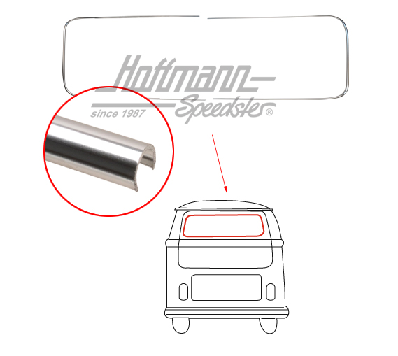 Cadre décoratif, aluminium, lunette arrière, Bus T1/T2 | 241 853 355 | 097-1280-30