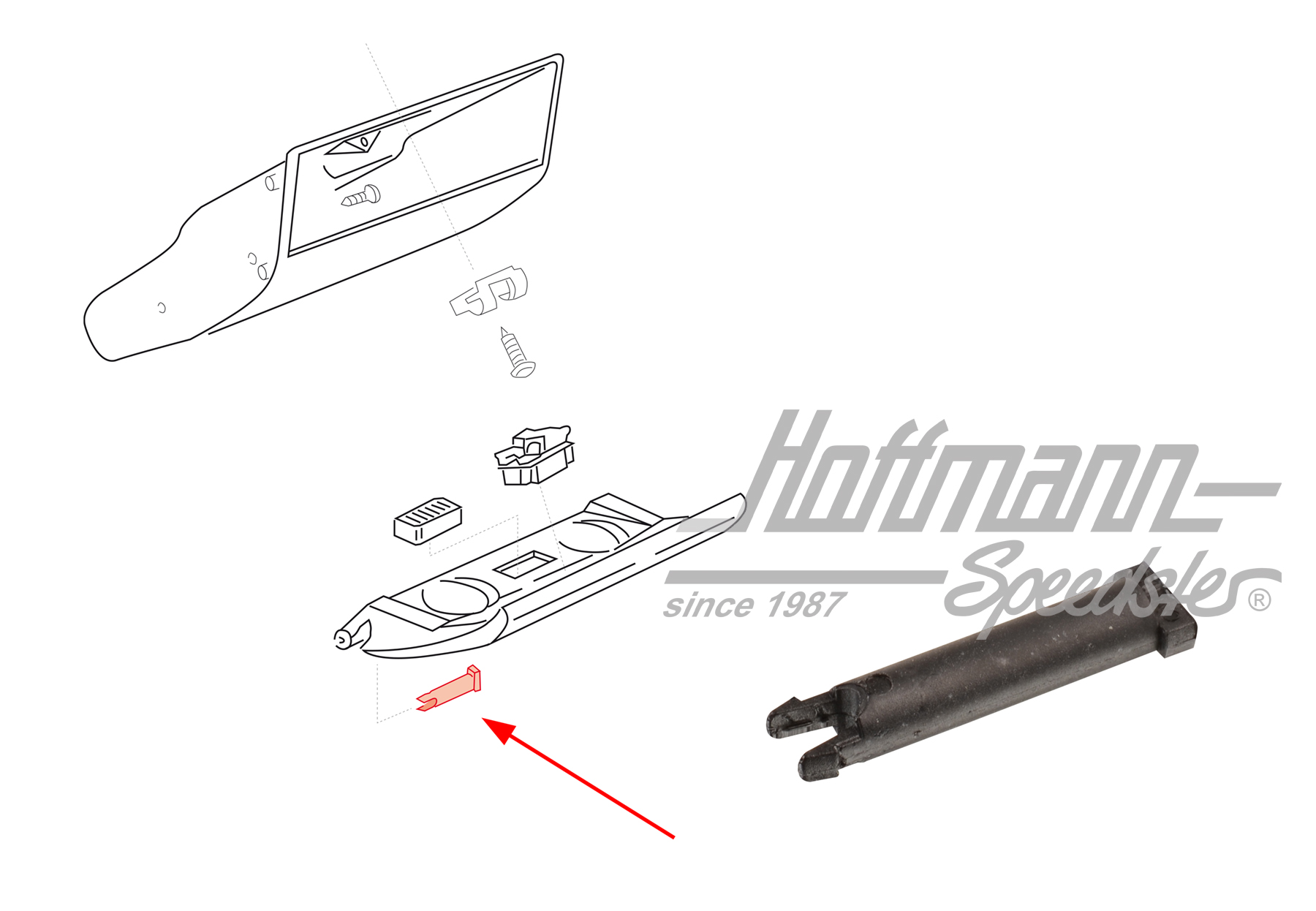 Goupille de charnière, couvercle de boîte à gants
 | 701 857 169  01C | 408-5610-30
