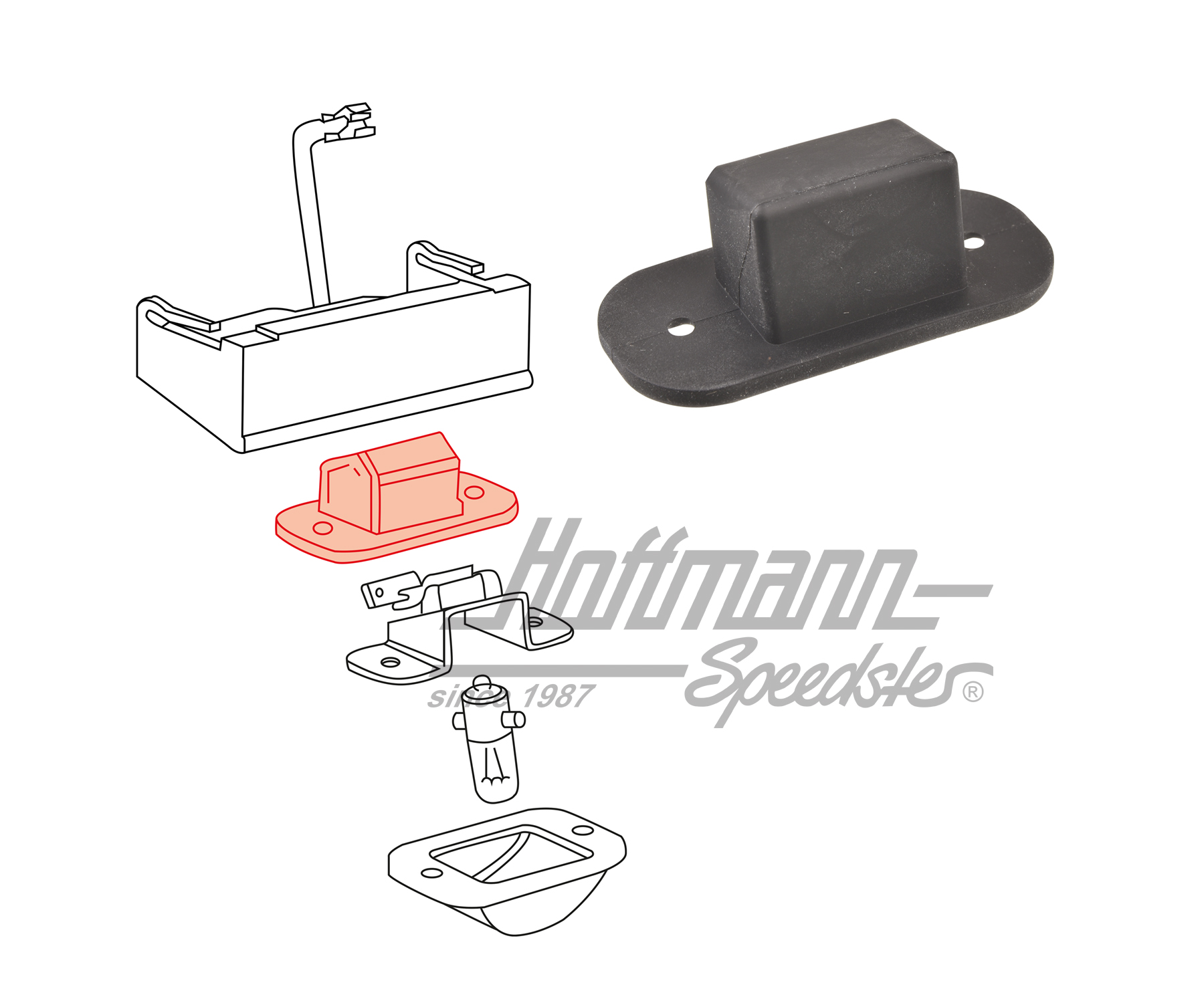 Joint, feu de plaque, Bus T3 | 251 943 191 | 340-5100-14
