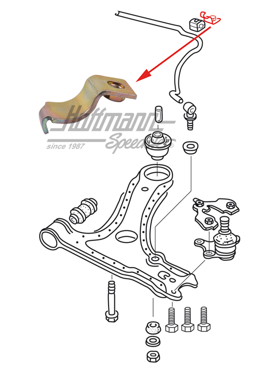 Collier, support en caoutchouc, stabilisateur, AV, intérieur                                        