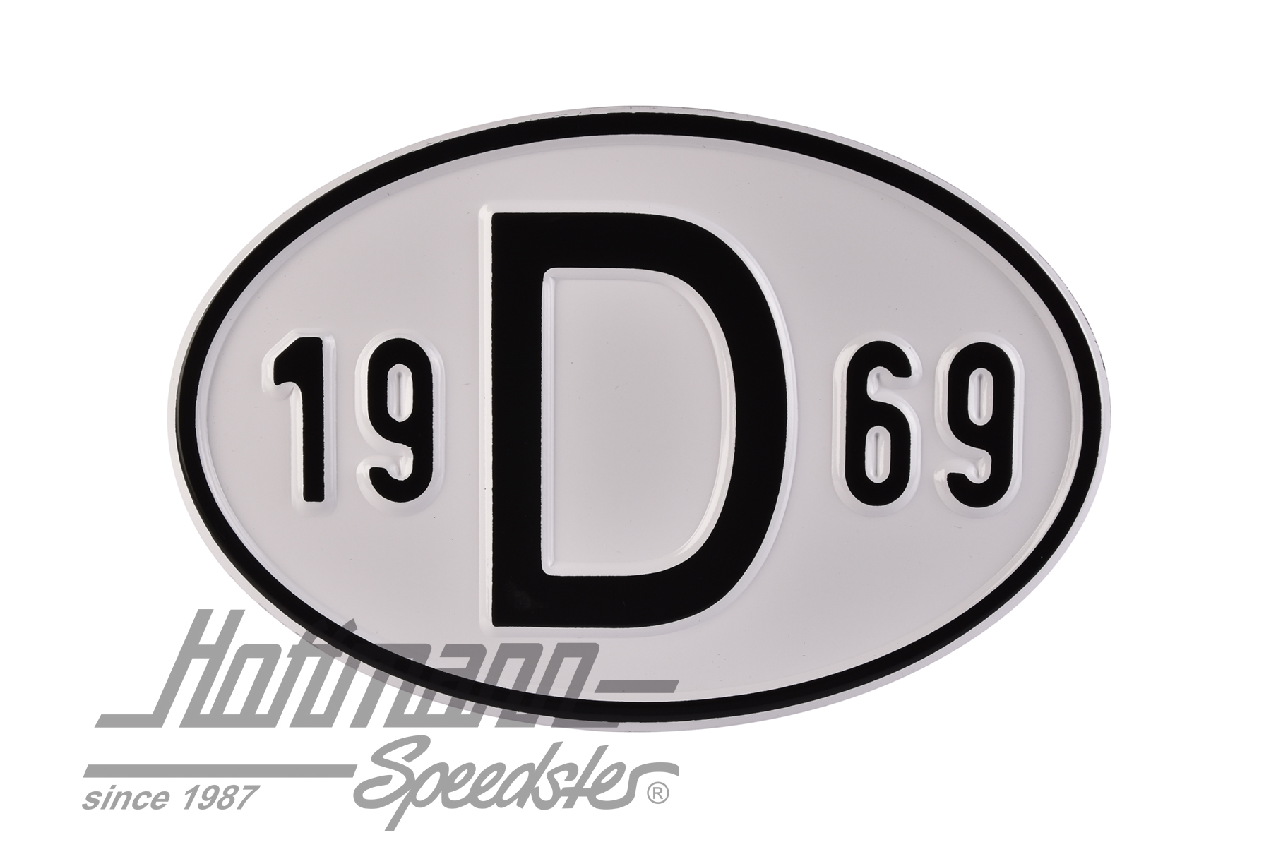 Plaque de nationalité "D", alu, avec année "1969" |  | 020-2396-69