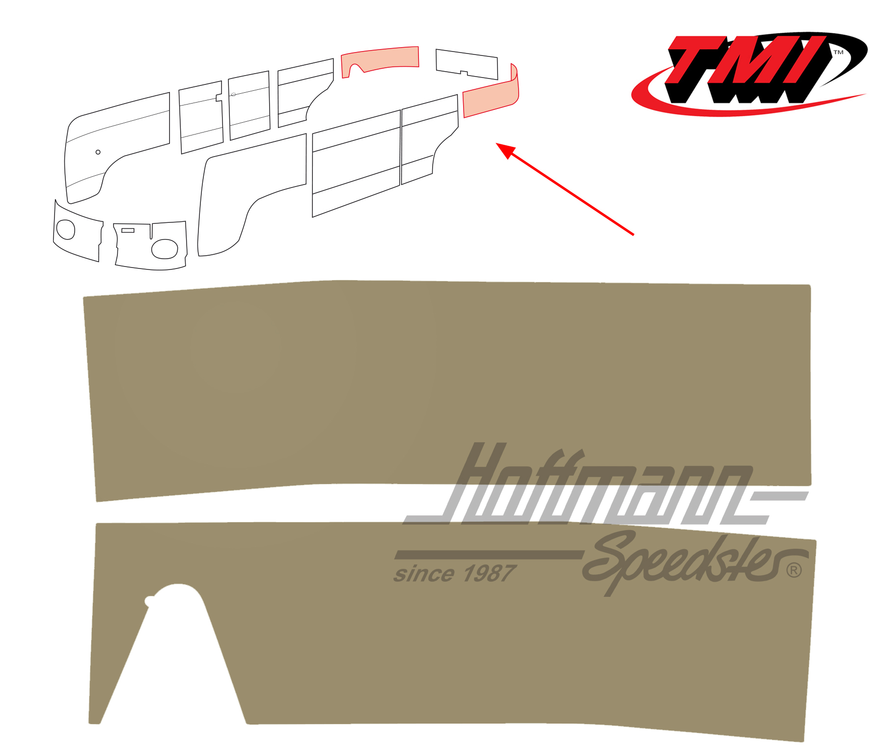 Panneaus latéraux, arrière, 55-62, beiges | 10-2141-14 | 098-0582-05
