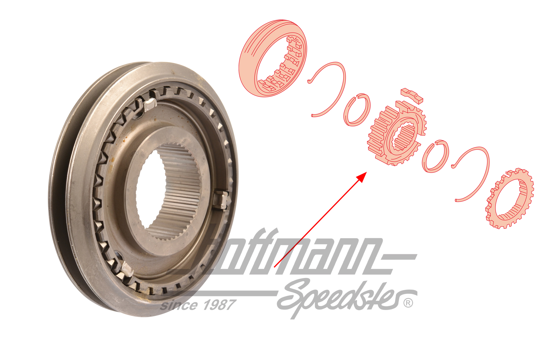 Corps synchronisé, 3/4/5-vitesses, Bus T3 | 091 311 301 B | 315-0020-08