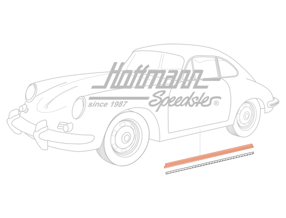 Support, bas de marche, Porsche 356, gauche                                                         