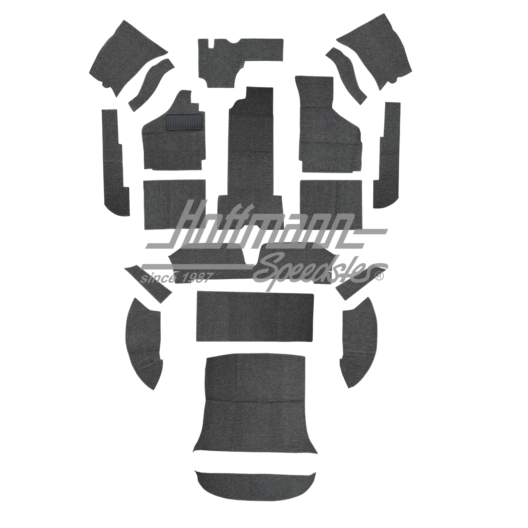 Kit moquettes, Karmann Ghia Coupé, 8.68-, gris | 34-F1524-407 | 066-0043-20