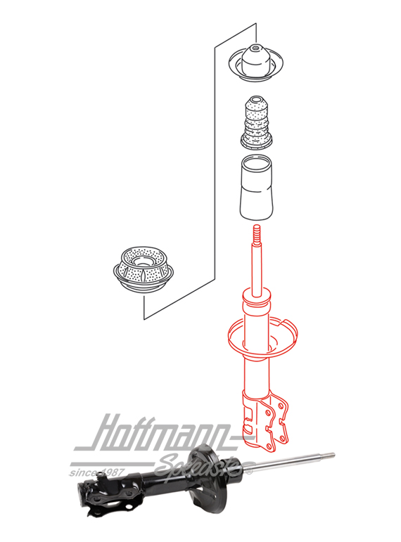 Jambe de suspension avec amortisseur, avant                                                         