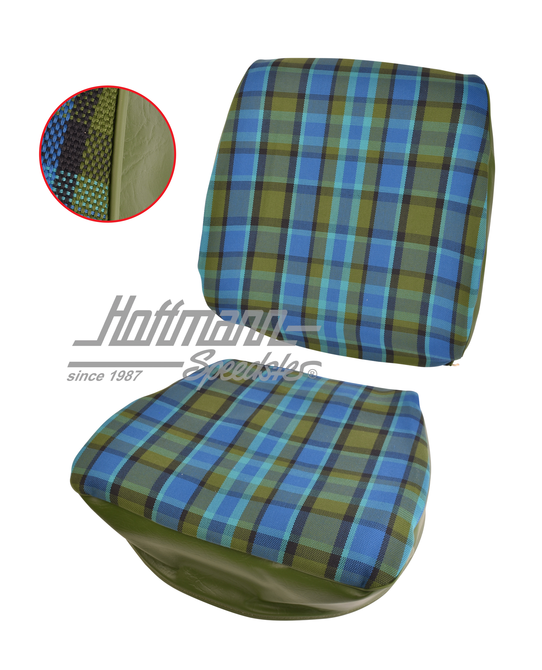 Housse de siège, Westfalia, bleu/vert, 74-79                                                        