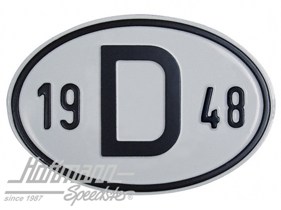 Plaque de nationalité "D", alu, avec année "1948" |  | 020-2396-48
